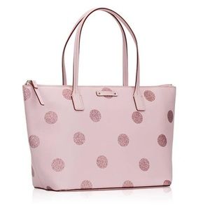 Kate Spade Hani Haven Lane Tote Pink Polka Dots